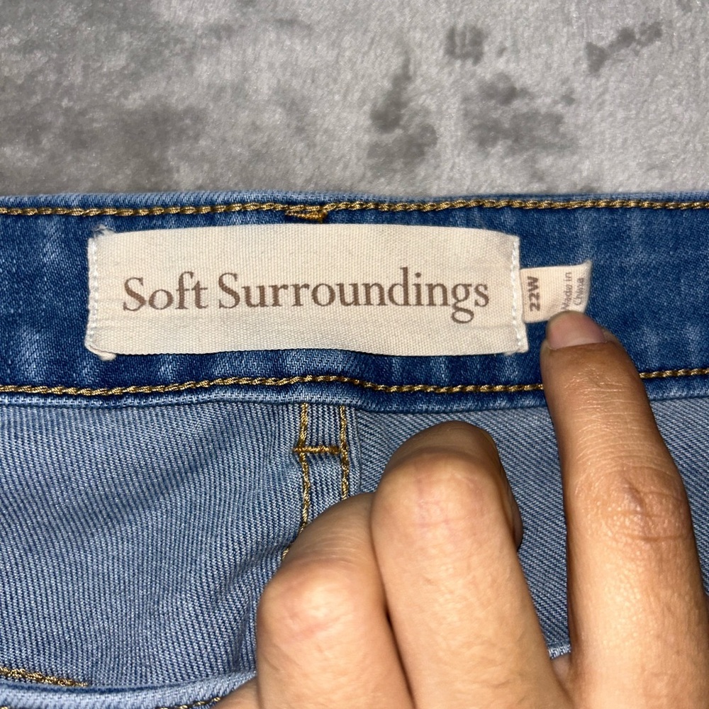 Soft surroundings ultimate denim wide leg jeans - Picture 2 of 9
